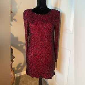 Stunning Beaded Raspberry Tunic w/Slits